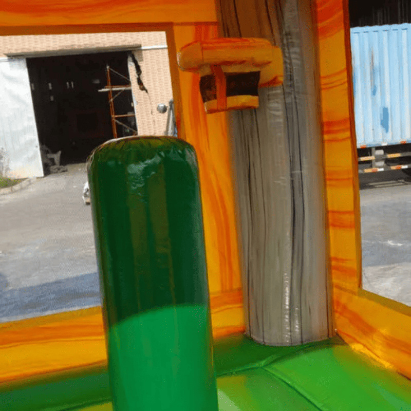 Moonwalk USA Rocky Castle Bounce House Pop Ups and Basketball Hoop Features