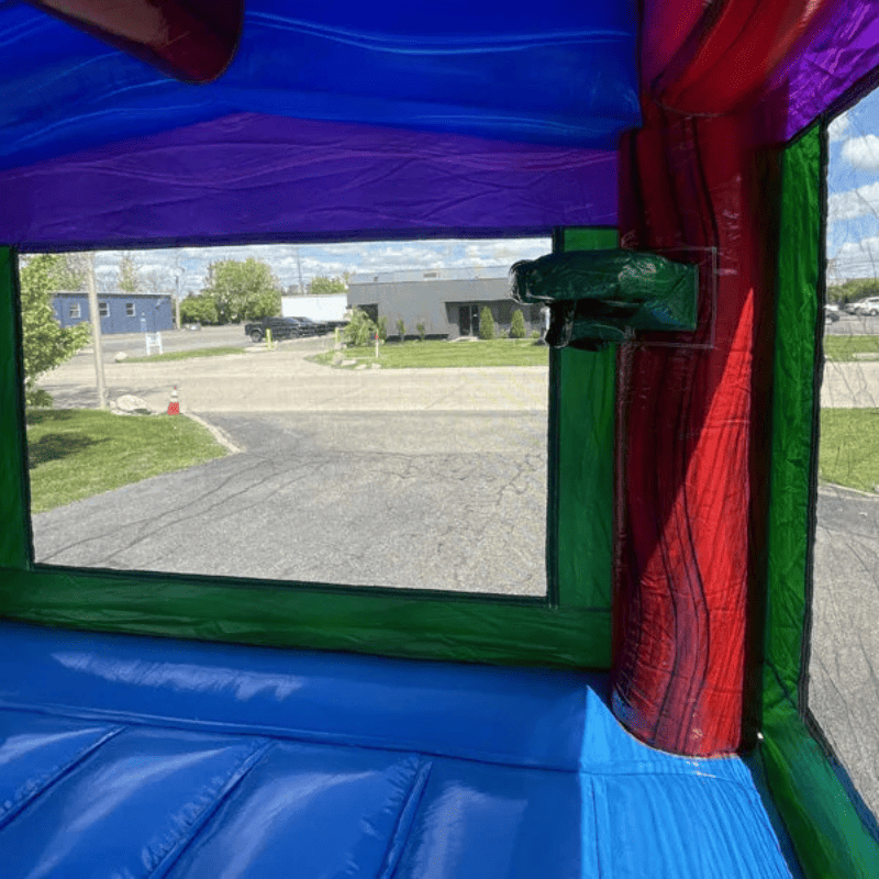 Moonwalk USA Ruby Castle Bounce House Basketball Hoop View