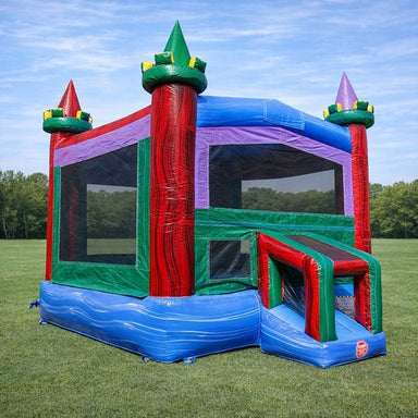 Moonwalk USA Ruby Castle Bounce House Front Right View Outside