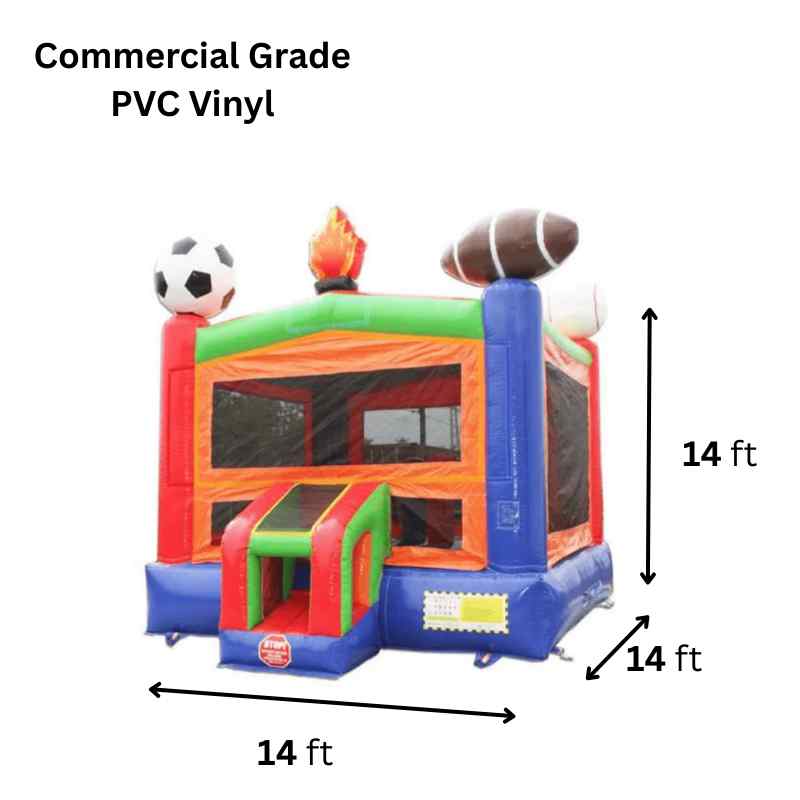 Moonwalk USA Sports Bounce House Dimensions and Commercial Vinyl Info