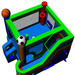 Moonwalk USA Sports Combo Bounce House Wet/Dry Top Left Render View