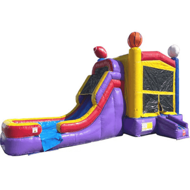 Moonwalk USA Sports Combo Bounce House with Slide Wet/Dry Front Right View