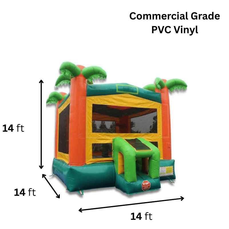 Moonwalk USA Tropical Bounce House Dimensions and Commercial Grade Vinyl Information