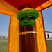 Moonwalk USA Tropical Palm Tree Bounce House Basketball Hoop Close View