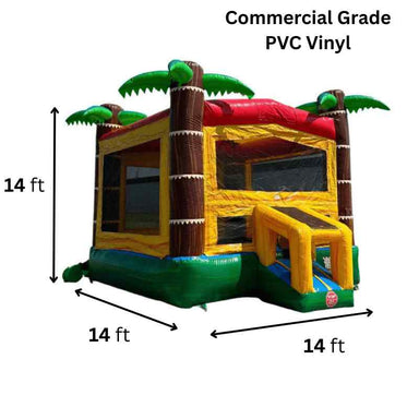 Moonwalk USA Tropical Palm Tree Bounce House Dimensions and Commercial Grade Vinyl Information
