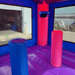 Moonwalk USA Unicorn Bounce House Inside View Showing Basketball Hoop and Pop Up Features