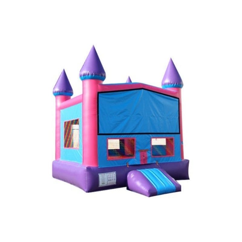 Pink Castle Modular Inflatable Bounce House Front Right View