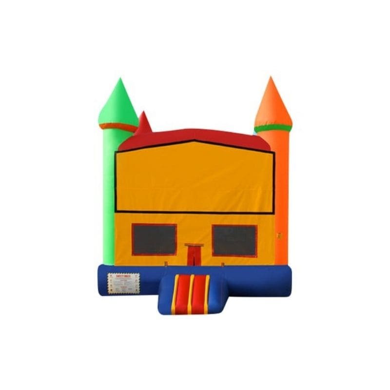 Rainbow Castle Modular Inflatable Bounce House Front View