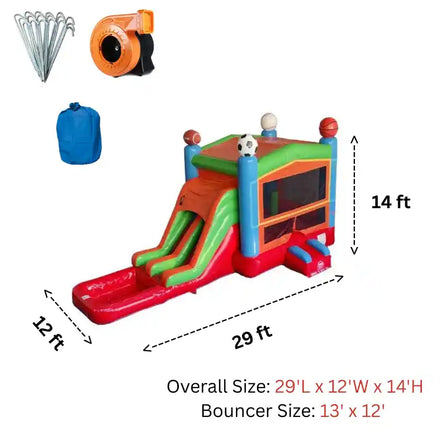 Sports Combo Bounce House dimensions diagram