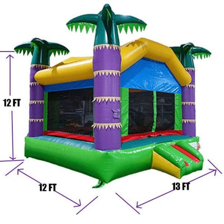 Bounce House with Palm Trees dimension overview for backyards