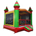 Front Right View of Eagle Bounce Fiesta Bouncy Castle in Red Green and Yellow