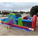 Eagle Bounce 31 ft Rainbow Obstacle Course Wet and Dry Rear Left View Outside