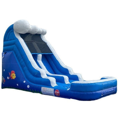 Front Right View of 13-foot Inflatable Ocean Themed Water Slide