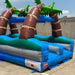 Entrance View of Eagle Bounce 32 Foot Dual Lane Palm Tree Slip and Splash