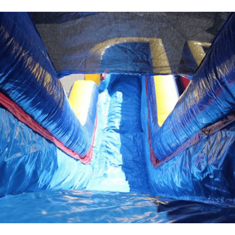 Moonwalk USA 18'H Dual Lane Wet n Dry Slide in Red and Blue Slide