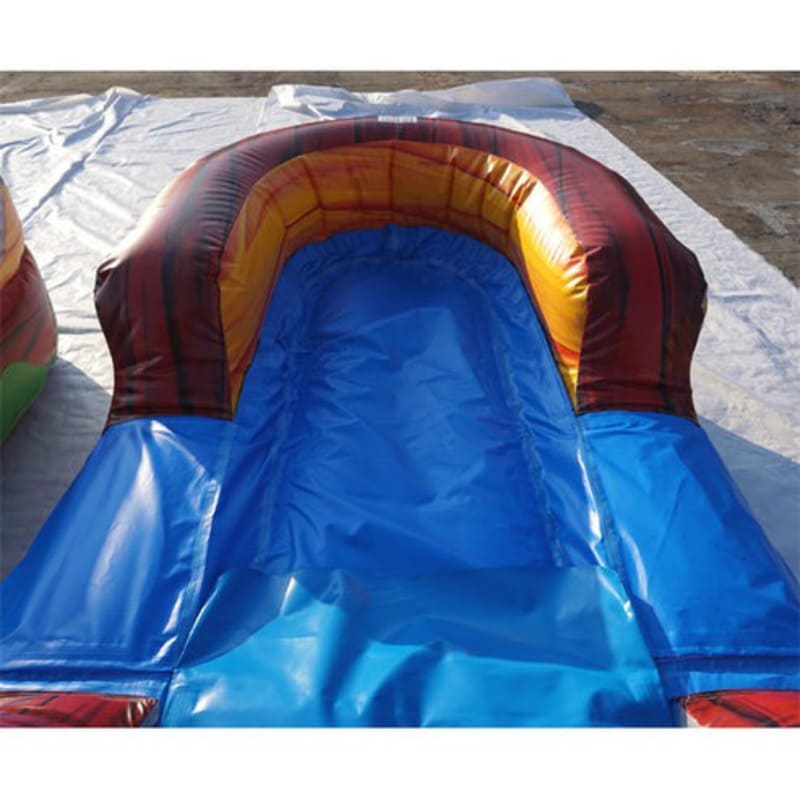 Moonwalk USA 15'H Dual Lane Fire Slide Wet n Dry in Red and Yellow Pool