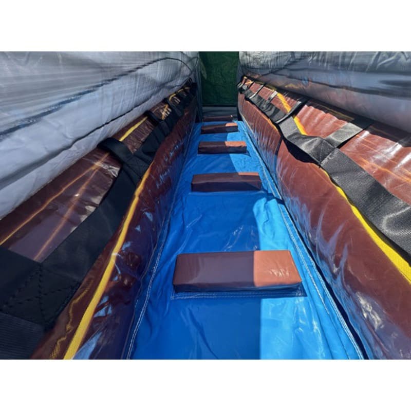 Ladder Close Up View of Eagle Bounce Eagle Bounce Green Inflatable Wet Dry Slide Commercial