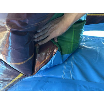 18 FT Green Wet and Dry Inflatable Slide Seam Close Up