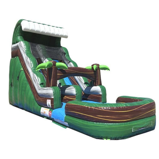 18 FT Green Wet and Dry Inflatable Slide Front Right View