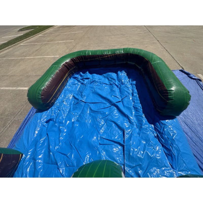 Pool View of Eagle Bounce 18 FT Green Wet and Dry Inflatable Slide