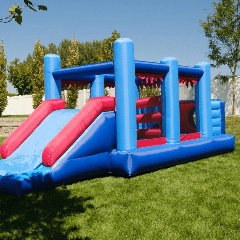 Avyna Royal Palace 2 Bounce House with Obstacle Course Front Left View Outside