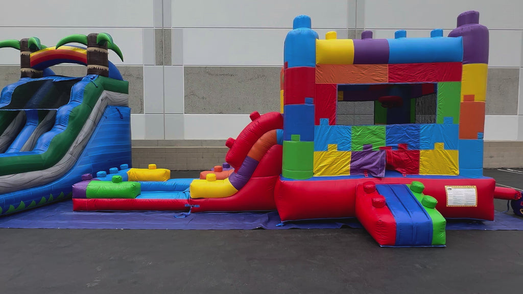 Block Party Dual Lane Combo Bounce House – Inflate-O Jumpers Video