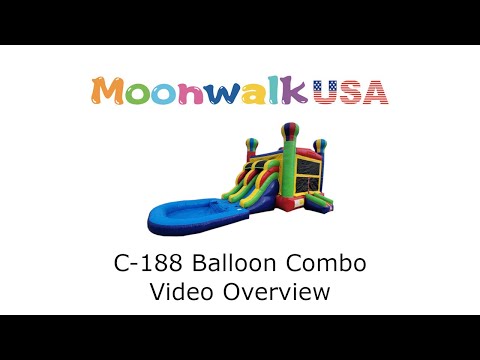 Moonwalk USA 2-Lane Balloon Combo Bounce House Video