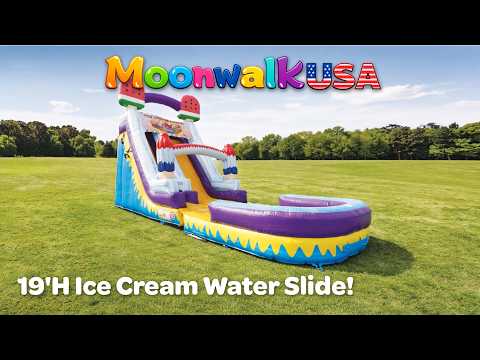 Moonwalk USA 19ft Ice Cream Inflatable Water Slide Wet/Dry Video