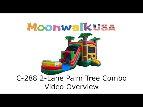 Moonwalk USA 2-Lane Palm Tree Combo Bounce House Video