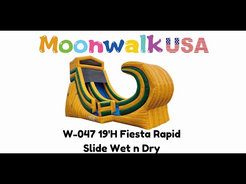 Moonwalk USA 19ft Rapid Inflatable Water Slide Wet/Dry Video