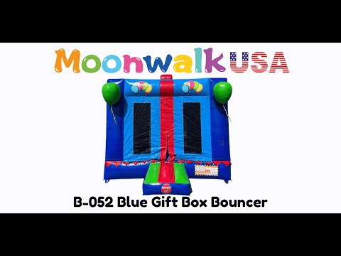 Moonwalk USA Blue Gift Box Bounce House(B-052) Video
