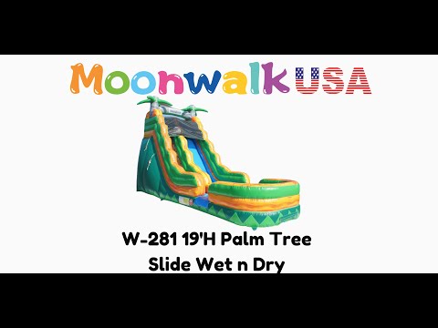 Moonwalk USA 19ft Palm Tree Inflatable Water Slide Wet/Dry Video